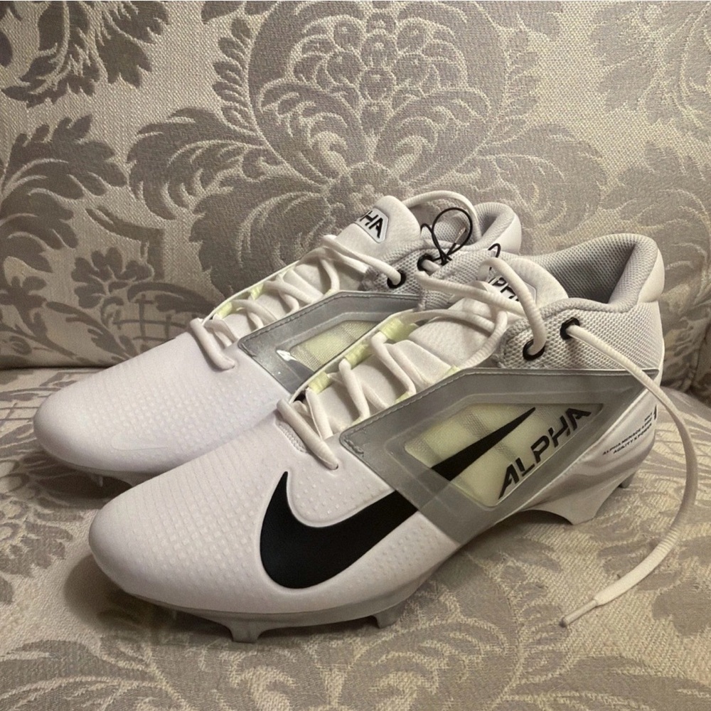 NEW W/o Tag Nike Alpha Menace Football Cleats - White, Black, & Green New